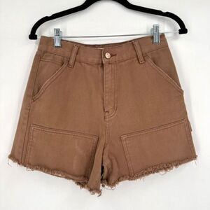 PACSun Cut Off‎ Cargo Hi Rise Workwear Brown Shorts Size 27 Size 4 Utility
